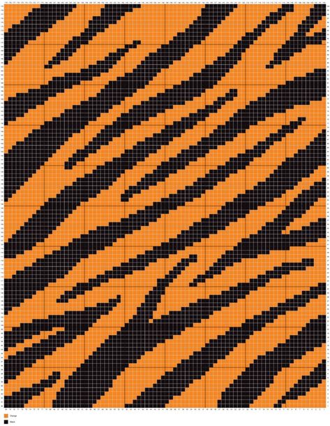 Crochet Recreations, Tiger Crochet Blanket, Tiger Alpha Pattern, Tiger Knitting Chart, Tiger Stripes Pattern, Tiger Cross Stitch Pattern, Crochet Cross Stitch, Tiger Needlepoint, Cute Tiger