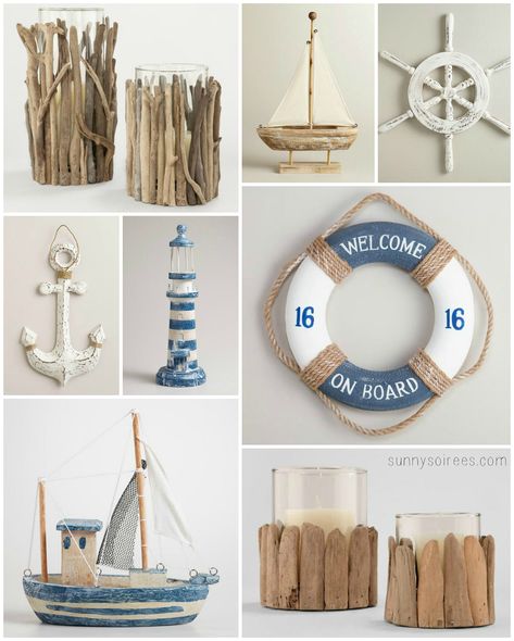 Diy Bathroom Accessories, Bathroom Beach Theme, Beach Candle Holder, Diy Nautical Decor, House Candle Holder, Nautical Bathroom, Kitchen Table Centerpiece, Nautical Diy, Beach Candle