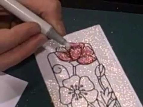 We really enjoyed this lady and her technique using the fine glitter and many different options. The results were really stunning.: Glitter Video, Alcohol Pens, Paper Craft Techniques, Stamp Tutorial, Craft Techniques, Easy Coloring, Water Brush, Card Making Tips, Scrapbooking Techniques