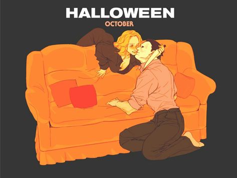 Halloween 1978, Dead by Daylight, DbD, Michael Myers, The Shape, Laurie Strode, Horror Movies Laurie X Michael, Michael And Laurie, Michael Myers And Laurie Strode, Michael Myers And Laurie, Michael Myers X Laurie Strode, Michael Myers Dbd, Michael Myers Movies, Halloween 78, Michael Myers Art