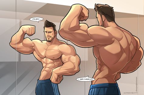 Commission - Ultrabeef by silverjow on DeviantArt Muscle Growth Animation, Muscle Growth Comic, How To Draw Muscles, Men Workout, Gym Workout Chart, Workout Chart, Male Character, Cartoon Man, Guy Drawing