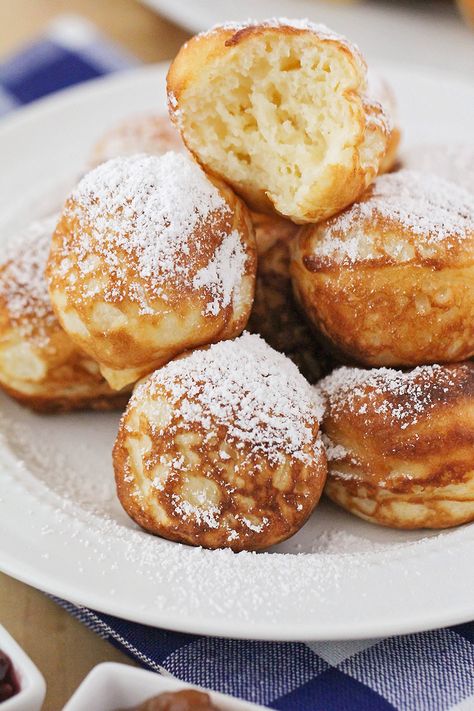 Aebleskiver Recipe Easy, Ebelskiver Recipe Easy, Pancake Balls Recipe, Abelskiver Recipes, Ball Pancakes, Danish Ebleskiver, Ebelskivers Recipe, Danish Aebleskiver Recipe, Danish Pancake Balls