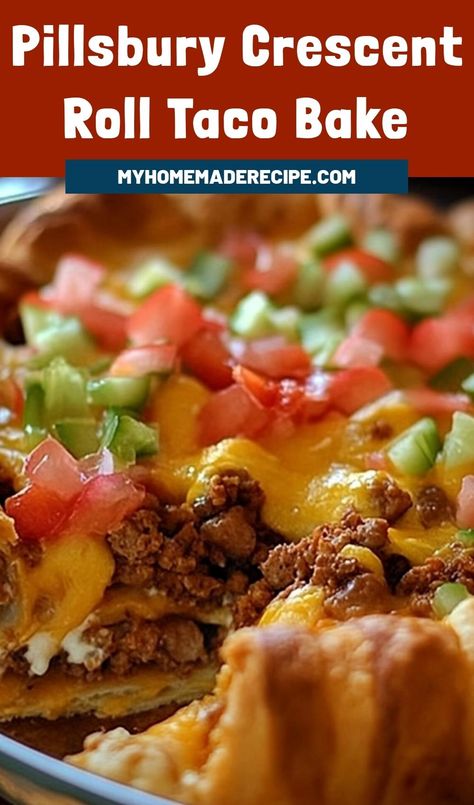 Meal With Crescent Rolls, Crescent Roll Tacos, Pillsbury Taco Bake, Recipes Made With Crescent Rolls, Taco Bake Crescent Rolls, Taco Casserole Bake Crescent Rolls Easy Recipes, Taco Bake Casserole With Crescent Rolls, Taco Braid Crescent Rolls, Ground Beef Crescent Roll Recipes