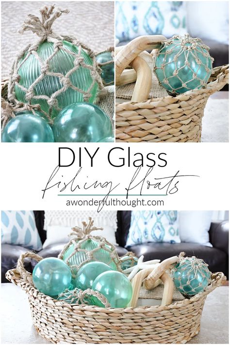 Fishing Floats Diy, Diy Coastal Decor, Japanese Glass Fishing Floats, Beach Crafts Diy, Beach Themed Crafts, Deco Marine, Diy Beach Decor, Beach Glass Crafts, Coastal Farmhouse Decor