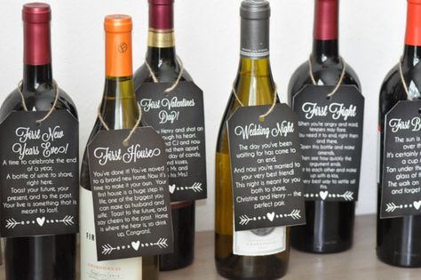 Bridal Shower Poem, Bridal Shower Poems, Wine Bottle Wedding Gift, Bridesmaids Ideas, Bridal Shower Gifts For Bride, Wedding Wine Bottles, Brides Basket, First Year Of Marriage, Wine Gift Baskets