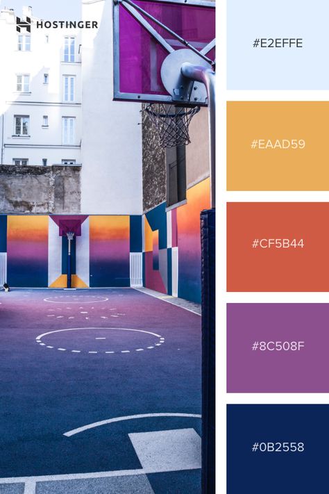 #E2EFFE #EAAD59 #CF5B44 #8C508F #0B2558 #Hostinger #ColorPalette #webhosting #colorinspiration #basketball #Paris Design A Website, Flat Color Palette, Website Color Palette, Hex Color Palette, Paint Color Inspiration, Business Colors, Ui Design Inspiration, Color Palette Design, How To Design