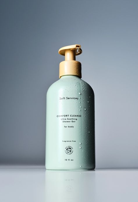 Comfort Cleanse | Ultra Soothing Shower Gel - Soft Services | Soft Services | the body skin experts ™ Product Photography Soap, Gel Photoshoot, Shampoo Product Photography, Shower Gel Packaging, Soft Services, Product Staging, Body Wash Packaging, Body Shower Gel, Skincare Wishlist