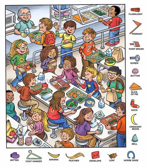 Hidden Picture Games, Find The Hidden Objects, Hidden Picture Puzzles, Picture Comprehension, English Teaching Materials, Fun Classroom Activities, Picture Prompts, Hidden Pictures, Picture Puzzles