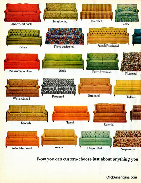 Hide-a-Bed sofa styles (1965) Beautyrest Mattress, Fold Out Beds, Hidden Bed, Modern Cushions, Elegant Sofa, Retro Interior, Sofa Styling, Types Of Sofas, Spare Bedroom