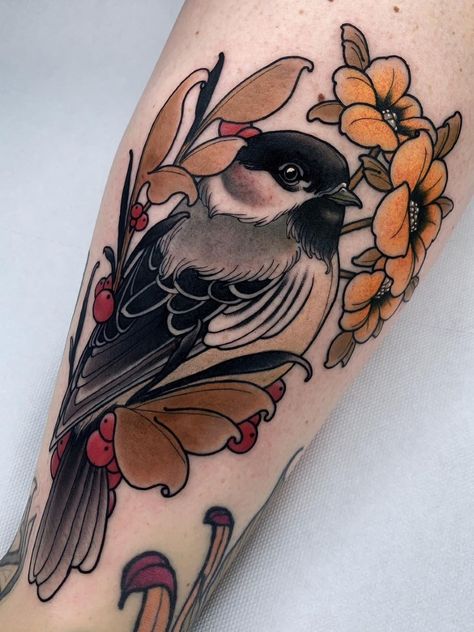 Dark Tattoo Ideas, Neo Tattoo, Tattoo Portfolio, Different Tattoos, Dark Tattoo, Nature Tattoos, Feminine Tattoos, Birds Tattoo, Art Ink