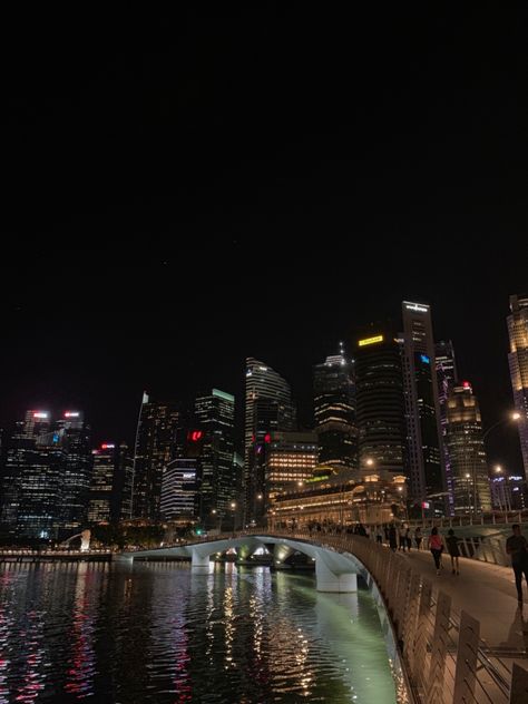 #singapore #travel #bay #asia #vacation #night #skyscraper Singapore At Night Aesthetic, Singapore City Aesthetic, Singapore Night Aesthetic, Singapore City Night, Singapore Night View, Aesthetic Singapore, Singapore Lifestyle, Singapore At Night, Singapore Holiday