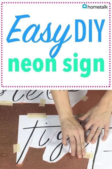 You're going to be obsessed with this! Such a neat DIY decor idea to make for a kids room! Wood Neon Sign, Diy Man Cave Decor, Diy Neon Light Sign, Diy Neon Sign, Hometalk Diy, Diy Pallet Sofa, Party Neon, Diy Wall Shelves, Closet Organization Diy