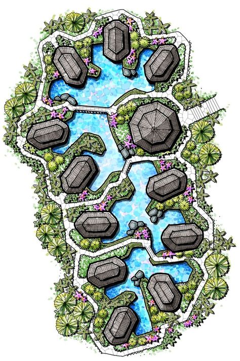 Tropical Villa Design and Landscaping, Tropical Design, Tropical Landscape, Natural Pool Design Resort Design Plan, Resort Plan, Corporate Interior Design, Resort Architecture, Urban Landscape Design, Hotel Plan, Resort Design, Tropical Resort, Landscape Design Plans