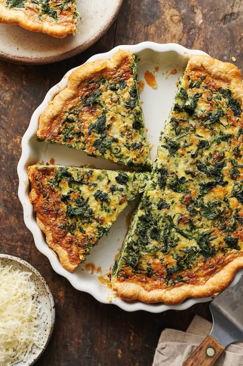 Spinach Quiche Recipe, Autumn Quiche, Quiche Recipes Spinach, Spinach Artichoke Quiche, Spring Quiche, Baker By Nature Recipes, Quiche With Spinach, Quiche Spinach, Homemade Quiche