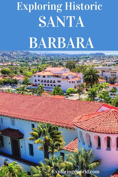 Explore historic Santa Barbara. See Stearns Wharf, the Queen of Missions, the Presidio, and the Courthouse. Old Mission Santa Barbara, Santa Barbara Hotels, Pacific Coast Highway Road Trip, Santa Barbara Mission, Santa Barbara Courthouse, Spanish Architecture, Best Boutique Hotels, Santa Barbara California, Cali Girl