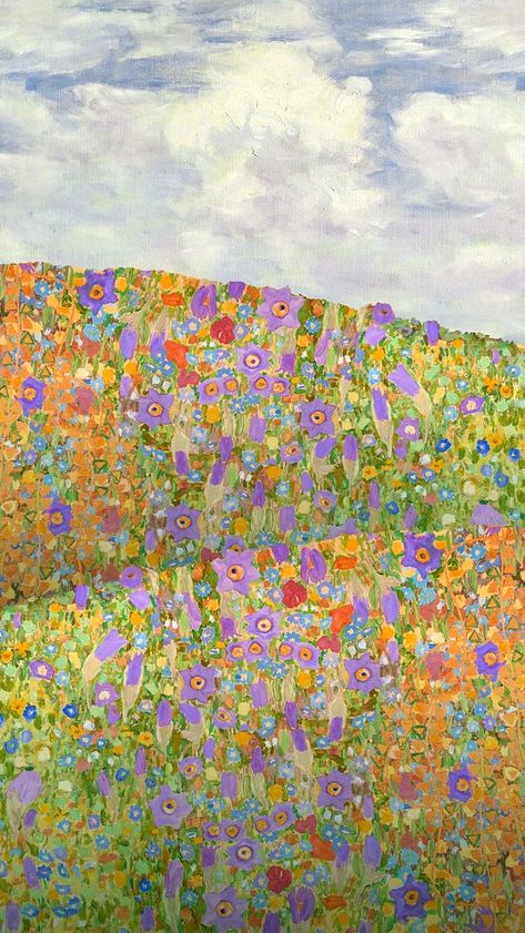 Gustav Klimt Wallpaper, Klimt Aesthetic, Klimt Wallpaper, Klimt Flowers, Vintage Flower Wallpaper, Klimt Flower Garden, Illustration Flower, Android Wallpaper Art, Watercolor Vintage