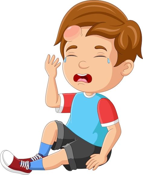 Little boy crying with a bump on his hea... | Premium Vector #Freepik #vector #bruise #boy-sitting #child-cry #sad-kid English Conversation For Kids, English Conversation, Zombie Hand, Cartoon Boy, Build A Snowman, Baby Crying, Baby Cartoon, Chinese Boy, Funny Cartoons