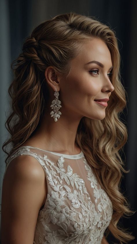 Get ready for your next gala event with these classy elegant and glamorous hairstyles Whether you have long medium length or short hair we have formal easy and simple styles inspired by Kendall Jenner Gigi Hadid and Jennie Kim Wedding Hairstyles With Comb On Side, Wedding Hair Down With Hair Comb, Hair Down Hairstyles Wedding Guest, Long Gala Hairstyles, Easy Hair Ideas For Formal Events, Bridesmaid Hairstyles Glam Waves, Half Up Half Down Evening Hairstyles, Side Hairstyles Wedding Long Hair, Down Dos For Medium Hair Wedding