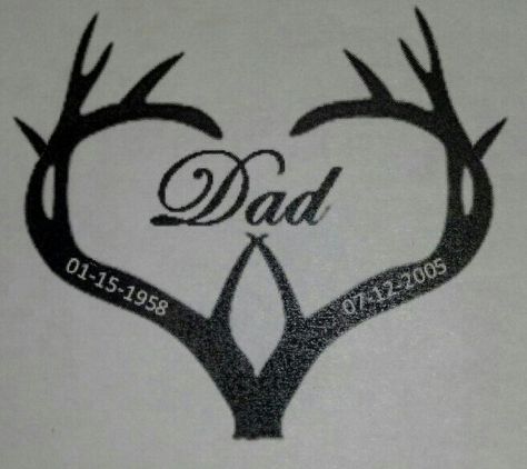 The tattoo I want to get in remembrance of my dad Memory Tattoos For Uncle, Simple Memorial Tattoos Dads, Deer Memorial Tattoo, Antler Heart Tattoo, Dad Memorial Tattoo, Grandpa Tattoo, Tattoos For Dad Memorial, Memory Tattoos, Rip Dad