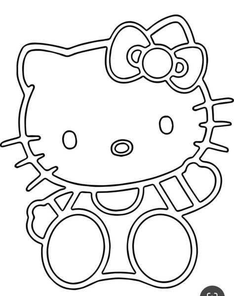 Hello Kitty Outline, Cricut Machine Ideas, Hello Kitty Theme, Kitty Theme, Stencil Wall Art, Kitty Birthday Party, First Bday Ideas, Stencil Wall, Hello Kitty Birthday Party