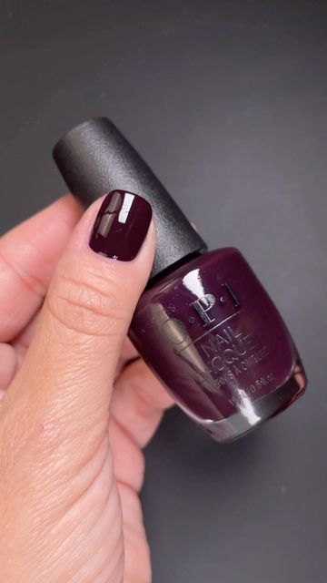 Dark Purple Nails Opi, Dark Purple Nail Polish Colors, Opi Gel Purple Colors, Opi Deep Purple, Opi Dark Purple Nail Polish, Black And Plum Nails, Purple Gray Nail Polish, Dark Red Purple Nails, Purple Wine Nails