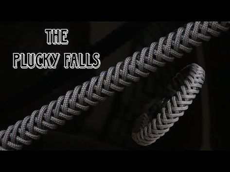 HOW TO MAKE PLUCKY FALLS KNOT PARACORD BRACELET, EASY PARACORD TUTORIAL, DIY. - YouTube Diy Paracord Bracelet Tutorial, Paracord Weaves Tutorials, Paracord Lanyard Diy Tutorials, Paracord Tutorial Step By Step, Paracord Lanyard Diy, 550 Cord Projects, Paracord Designs, Parachute Cord Crafts, Animated Knots