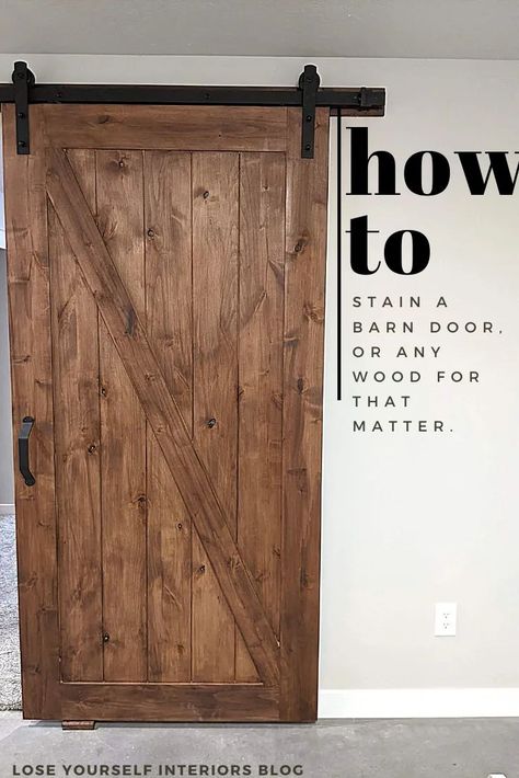 Stained Interior Doors, Home Depot Doors, 80s Kitchen, Barnyard Door, Bathroom Decor Wall Art, Bathroom Decor Wall, Stain On Pine, Stained Doors, Boss Mom