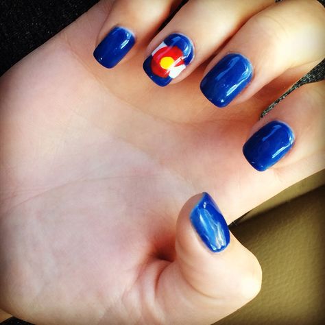 Colorado nails. Denver Nuggets Nails, Colorado Nails Designs, Nails Hands And Toes, Colorado Nails, Mountain Nails, Nail Paint Design, Nail Ideas Designs, Simple Toe Nails, Diy Art Decor