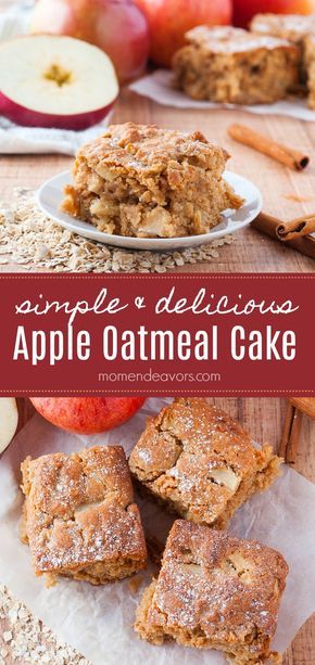 Healthy Apple Cake, Cake Mom, Baked Apple Oatmeal, Oatmeal Apple, Oatmeal Squares, Apple Cinnamon Cake, Cake Apple, Apple Cinnamon Oatmeal, Medicine Tips