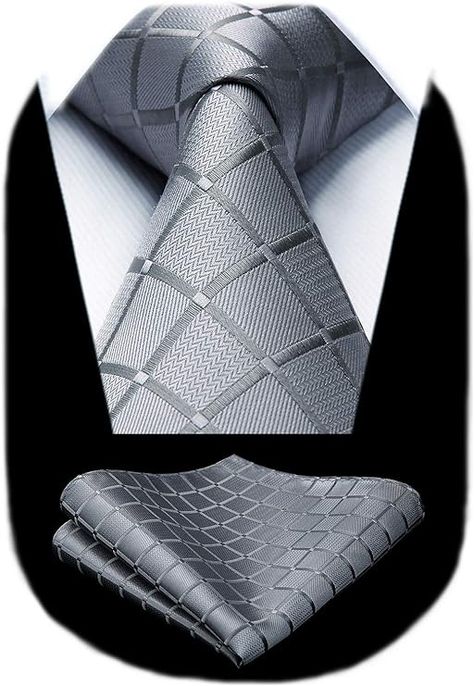 Limited time deal $16.99 (47% Off)(List Price: 31.99) HISDERN Plaid Checkered Tie Handkerchief Woven Classic Formal Men's Necktie & Pocket Square Set Necktie Set, Donnie Wahlberg, Grey Tie, Plaid Tie, Red Tie, Tie Set, Mens Neck Ties, Blue Tie, Blue Ties