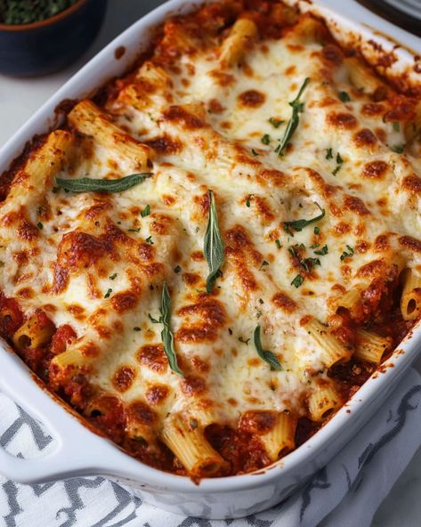 Baked Ziti Recipe Without Ricotta, Baked Zitti, Classic Baked Ziti Recipe, Classic Baked Ziti, Ricotta Pasta Bake, Baked Ziti With Ricotta, Ziti Recipe, Baked Ricotta, Ziti Pasta