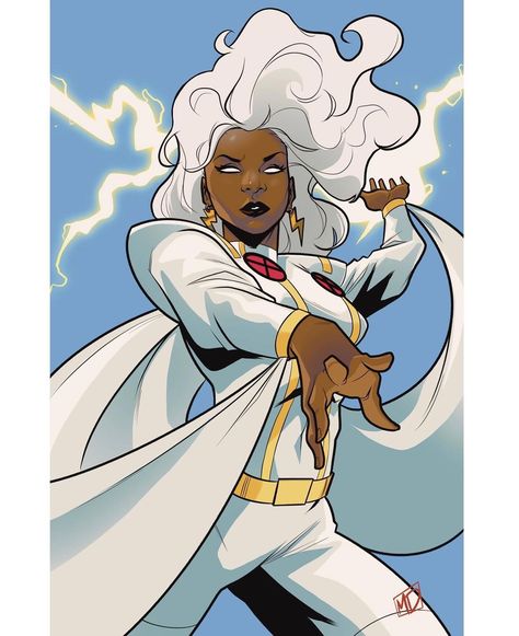 Meech on Instagram: “In excitement for X-Men 92’, here’s Storm 92’. . . . #storm #xmen #xmen92 #mutant #marvelcomics #marvel #mcu #comicbooks #comicart…” Storm Comic, Storm Xmen, Black Love Artwork, Storm Marvel, Xmen Art, Storm Art, Xmen Comics, Marvel Heroines, Female Superhero