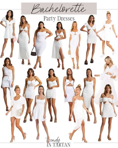 Bachelorette Party Dresses - bridal dresses, bachelorette outfits, white dresses, white fall outfits Bride Bachelorette Outfit, Nashville Bachelorette Party Outfit, White Party Attire, Bachelorette Party Dresses, White Bachelorette Party Outfit, All White Party Outfits, White Bachelorette, White Party Outfit, Beach Party Outfits