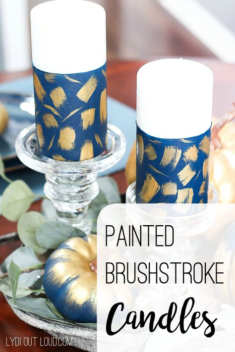 How to paint brushstroke candles How To Paint On Candles, How To Paint Candles Diy, Hand Painted Candles Diy, Painting Candles Diy, How To Paint Candles, Candle Painting, Diy Will, Candle Diy, Fake Candles