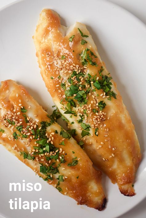 Miso Glazed Tilapia, Asian Basa Fish Recipes, Miso Fish Recipes, Miso Tilapia, Asian Tilapia Recipes, White Miso Recipes, Asian Tilapia, Tilapia Marinade, Fish Preparation