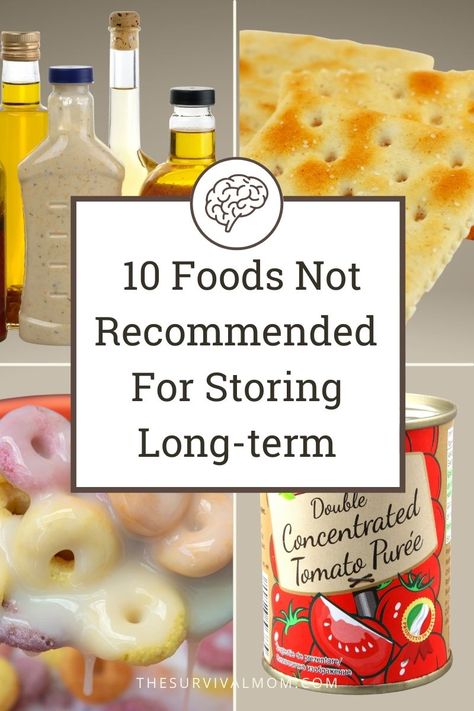 Top 10 Foods to NOT Store in Long-term Food Storage - Survival Mom How To Store Cereal Long Term, Long Lasting Food Storage, Long Term Food Storage List, Long Term Food Storage Organization, How To Store Food Long Term, Storing Flour Long Term, Long Term Storage Food, Pantry Stockpile, Lds Food Storage