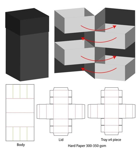 Packaging Die Cut, Packaging Template Design, Paper Box Template, Box Templates, Instruções Origami, Packaging Template, Gift Box Template, Origami Box, Box Packaging Design