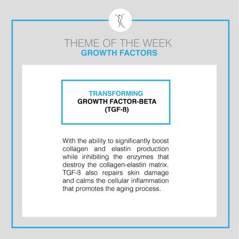 TRANSFORMING GROWTH FACTOR BETA... #dermacaredirect #growthfactors Epidermal Growth Factor, Support Structure, Growth Factor, Aging Process, New Skin, Radiant Skin, Damaged Skin, Skin Cells, Wrinkles