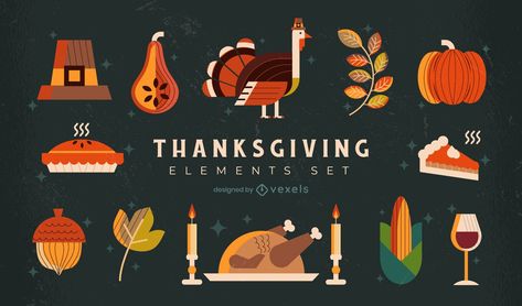 Thanksgiving Illustration, Thanksgiving Graphics, Thanksgiving Poster, Thanksgiving Classroom, Thanksgiving Art, Elements Illustration, Cozy Fall Decor, Food Graphic Design, Thanksgiving Design