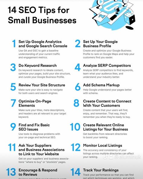 SEMEush👍 No matter how big or small your business is, or where it’s located, SEO can really help it do better. Here are 14 tips to help you leverage effective SEO for your small business (assuming that you already have a website ✔️) #seo #seoknowledge #semrush #marketer #marketinghelp #websitesupport #contentcreation #businesswoman #bosslife #ambition #freelancerlife Growth Hacking Marketing, Small Business Strategy, Seo Basics, Website Seo, Boss Life, Growth Hacking, Seo Website, Local Seo, Do Better