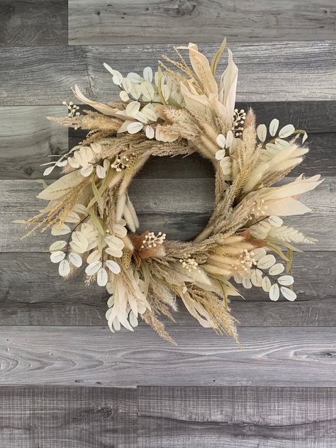 Pampas Grass Wreath, Bohemian Wreath, Neutral Wreath, Corn Husk Wreath, Faux Pampas, Grass Wreath, Fall Decor Wreaths, Boho Wreath, Easter Wreath Diy