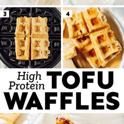 High Protein Tofu Waffles (Tofaffles!) Tofu Waffles, Healthy Protein Waffle Recipe, Protein Belgian Waffle Recipe, Tofu Waffle Iron, Waffle Iron Tofu, Waffle Batter, High Protein Breakfast Recipes, Dinner Vegan, Vegan Waffles