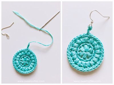 Tiny Crochet Earrings, Crochet Boho Earrings Free Pattern, Free Crochet Earring Patterns, Crochet Earrings Pattern Tutorials, Crochet Earrings Free Pattern, Tiny Crochet, Crochet Jewellery, Loom Knitting Projects, Jewelry Crochet