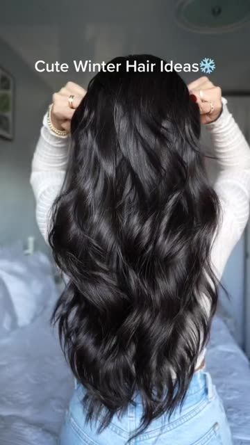 djmia42l | Spotlight on Snapchat Cute Black Hair Hairstyles, Hairstyles On Dark Hair, Hairstyles For Long Black Hair, Long Black Hair Styles, Simple Long Hairstyles, Winter Hairstyles For Long Hair, Long Black Hairstyles, Long Hair Looks, Holiday Hairstyles Easy