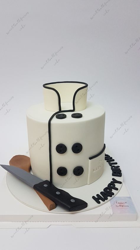 Chef themed cake with edible cake toppers Chef Theme Cake, Chef Birthday Cake, Chef Cake, Happy Birthday Wishes Photos, 21st Birthday Cakes, Fathers Day Cake, Simple Cake Designs, Simple Cake, Birthday Cakes For Men