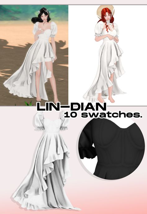 Puff Sleeve Long Dress, Sims 4 Anime, Sleeve Long Dress, Pelo Sims, Sims 4 Download, Sims 4 Cc Makeup, Free Sims, Sims 4 Dresses, The Sims 4 Download