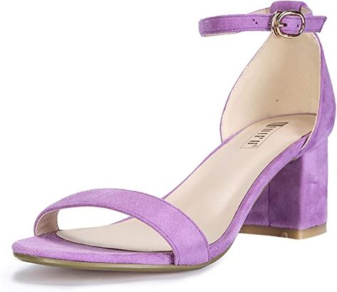 Violet Outfits, Quince Shoes, Wedding Sandals Heels, Strap Wedding Dress, Bridal Party Shoes, Bridesmaid Dress Shoes, Low Block Heel Sandal, What Shoes To Wear, Cute Formal Dresses