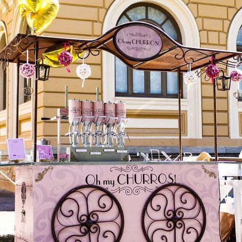 Churro Truck Wedding, Churro Food Truck, Churros Food Truck, Churro Cart Wedding, Dessert Truck Ideas, Food Cart Wedding, Churro Truck, Churros Cart, Churro Cart