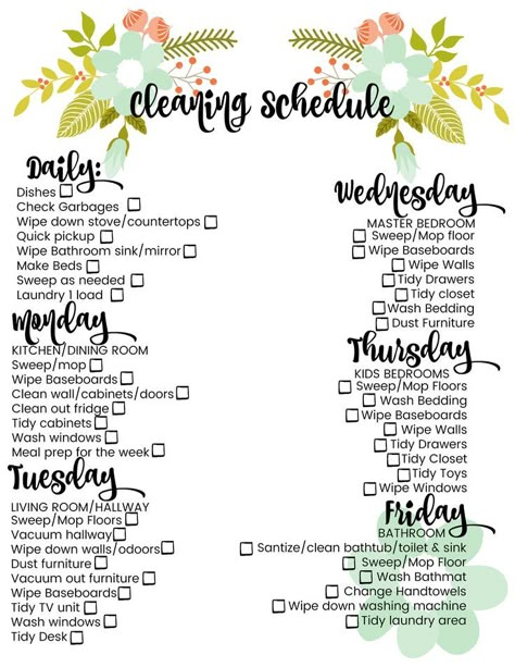 House Cleaning Charts, Time Budget, Cleaning Chart, Clean Baking Pans, Deep Cleaning Hacks, Cleaning Painted Walls, Weekly Cleaning Schedule, House Cleaning Checklist, Deep Cleaning Tips