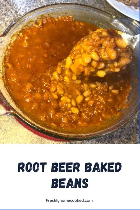 Easy Homemade Baked Beans, Root Beer Baked Beans, Homecooked Recipes, Easy Baked Beans, Homemade Baked Beans, Baked Bean Recipes, Homecooked Meals, Baked Beans, Barbecue Sauce